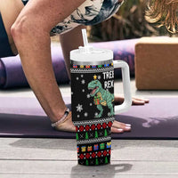 Tree Rex Christmas Tumbler With Handle Xmas Holiday Patterns - Wonder Print Shop