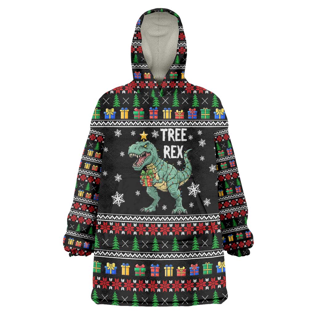 Tree Rex Christmas Wearable Blanket Hoodie Xmas Holiday Patterns - Wonder Print Shop
