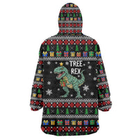 Tree Rex Christmas Wearable Blanket Hoodie Xmas Holiday Patterns - Wonder Print Shop