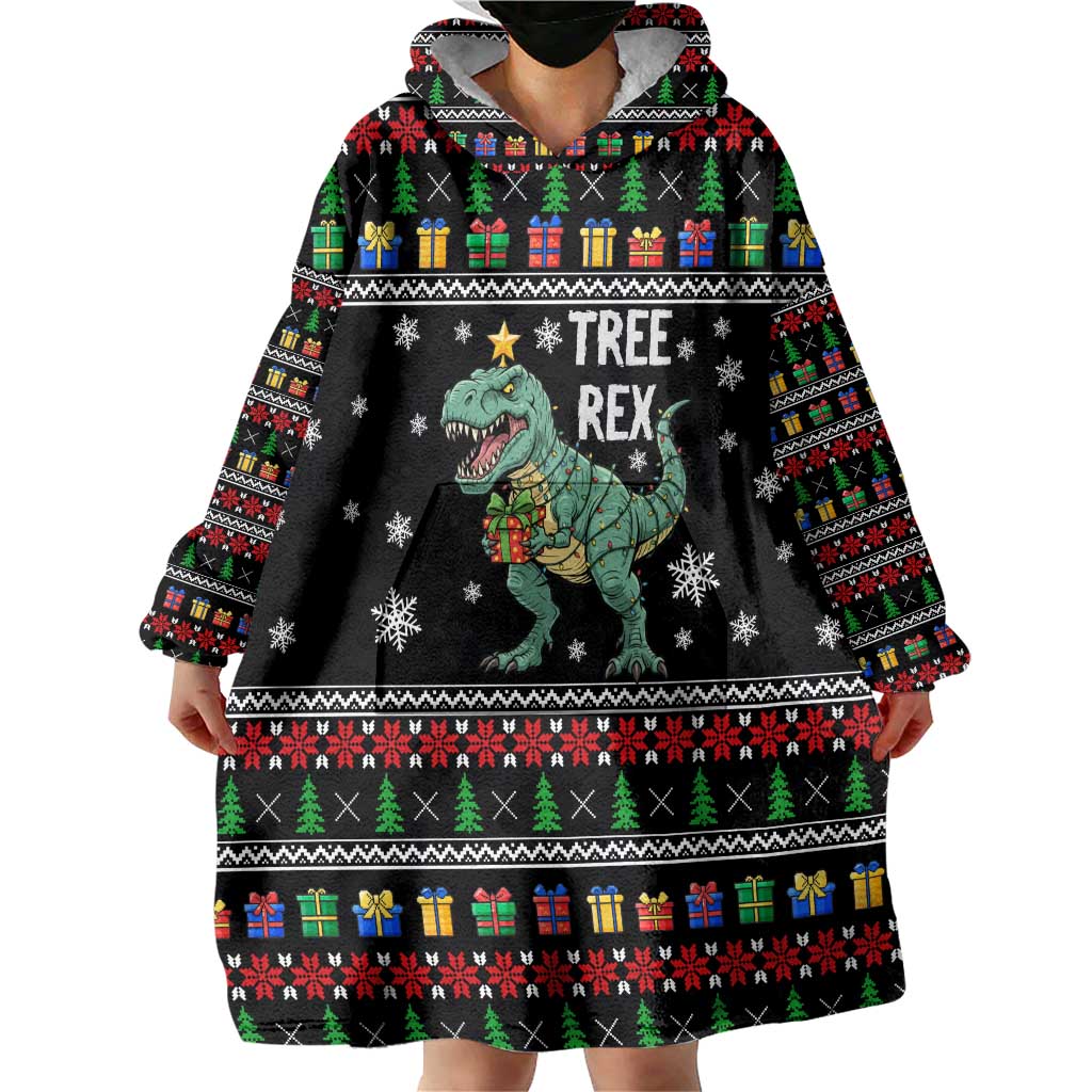 Tree Rex Christmas Wearable Blanket Hoodie Xmas Holiday Patterns - Wonder Print Shop