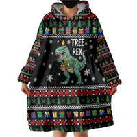 Tree Rex Christmas Wearable Blanket Hoodie Xmas Holiday Patterns - Wonder Print Shop