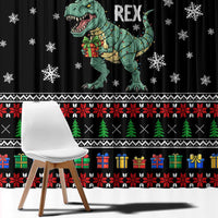 Tree Rex Christmas Window Curtain Xmas Holiday Patterns - Wonder Print Shop