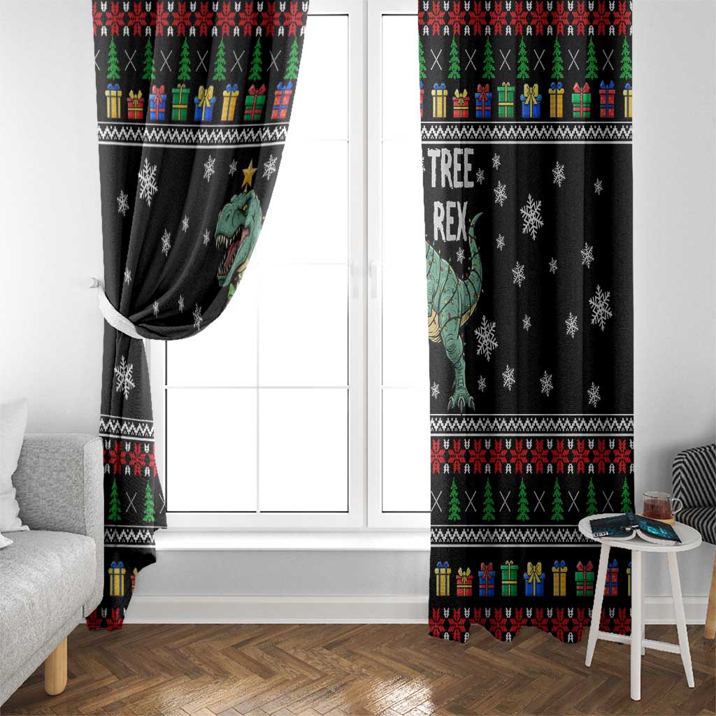 Tree Rex Christmas Window Curtain Xmas Holiday Patterns - Wonder Print Shop