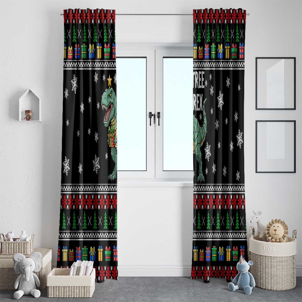 Tree Rex Christmas Window Curtain Xmas Holiday Patterns - Wonder Print Shop