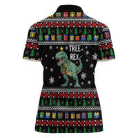 Tree Rex Christmas Women Polo Shirt Xmas Holiday Patterns - Wonder Print Shop