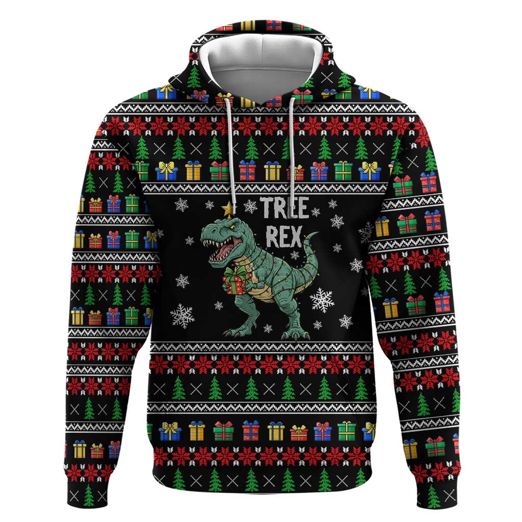 Tree Rex Christmas Zip Hoodie Xmas Holiday Patterns - Wonder Print Shop