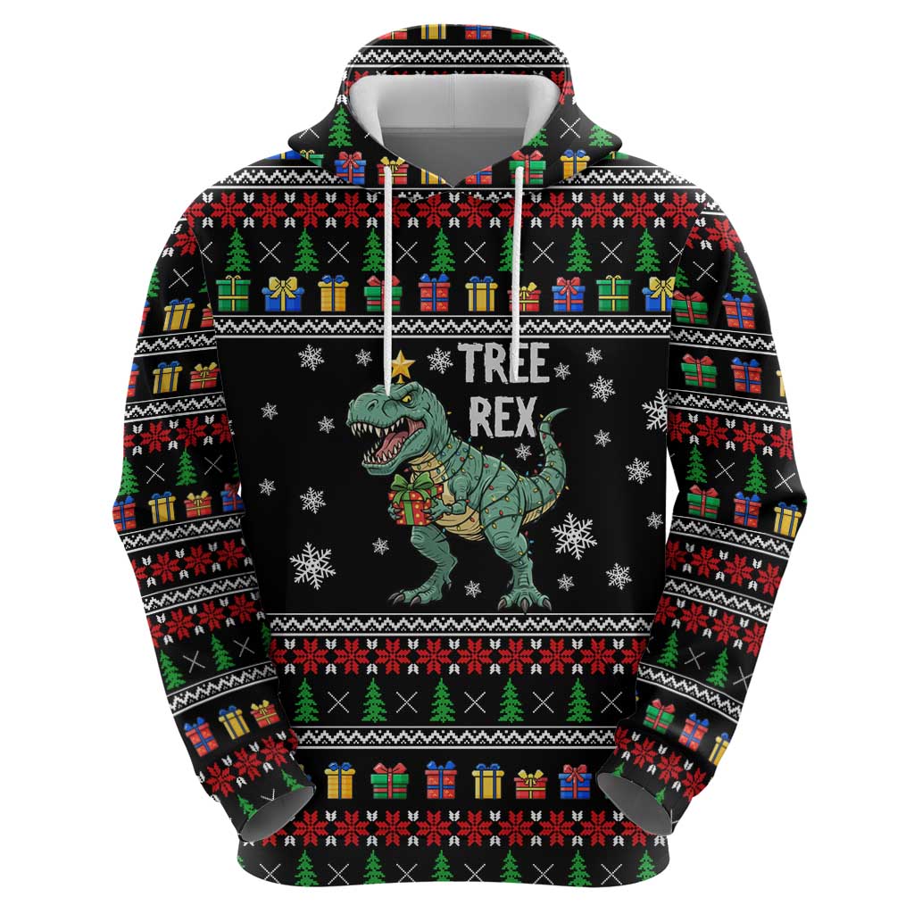 Tree Rex Christmas Zip Hoodie Xmas Holiday Patterns - Wonder Print Shop