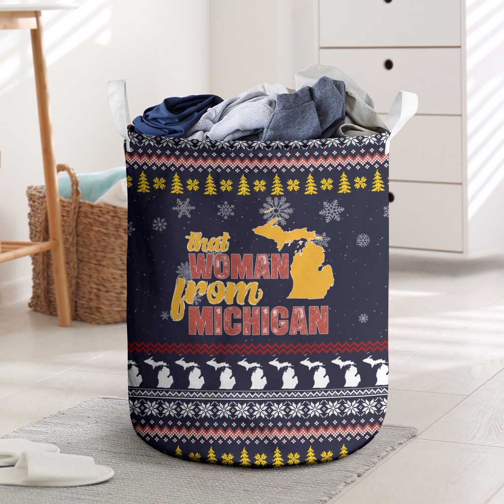 That Woman From Michigan Christmas Laundry Basket Xmas Holiday Patterns - Wonder Print Shop