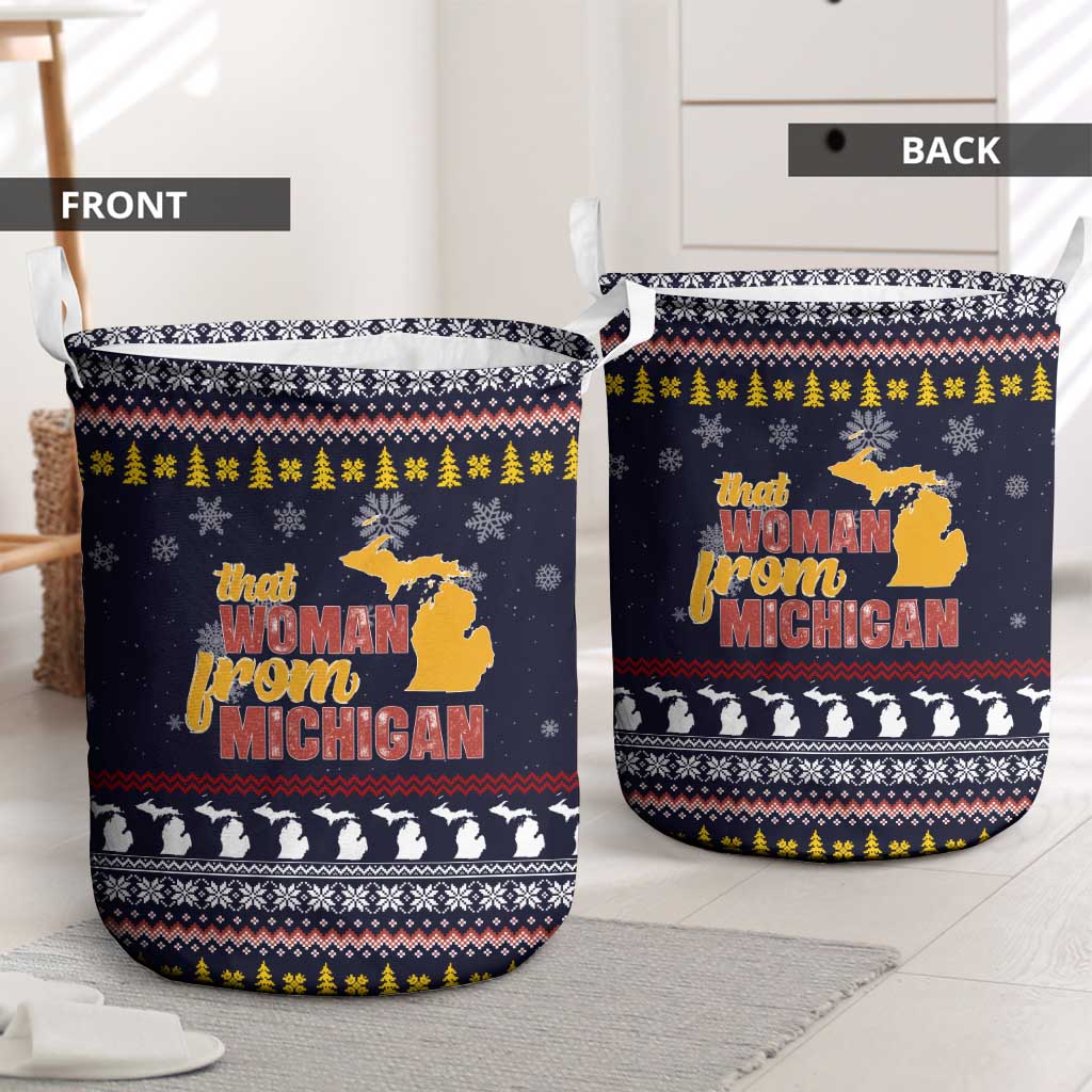 That Woman From Michigan Christmas Laundry Basket Xmas Holiday Patterns - Wonder Print Shop