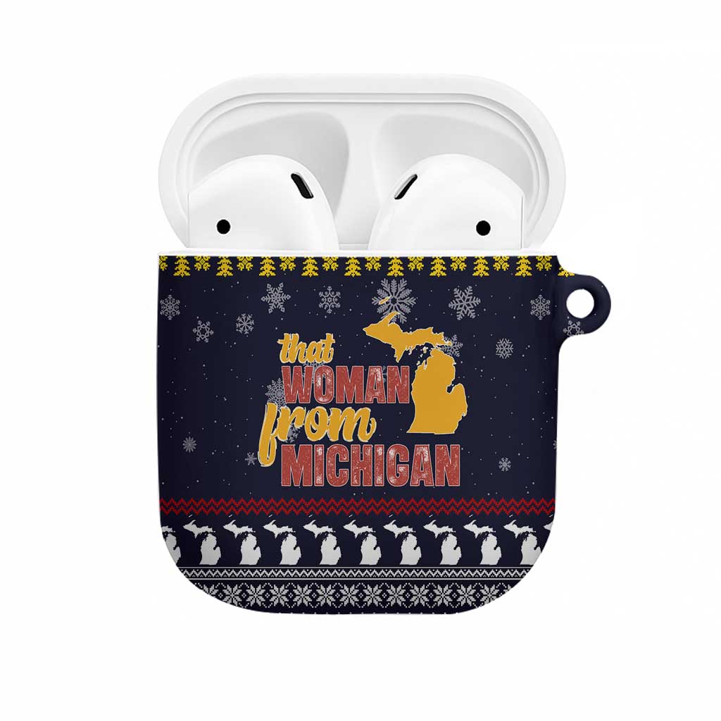 That Woman From Michigan Christmas AirPods Case Xmas Holiday Patterns - Wonder Print Shop
