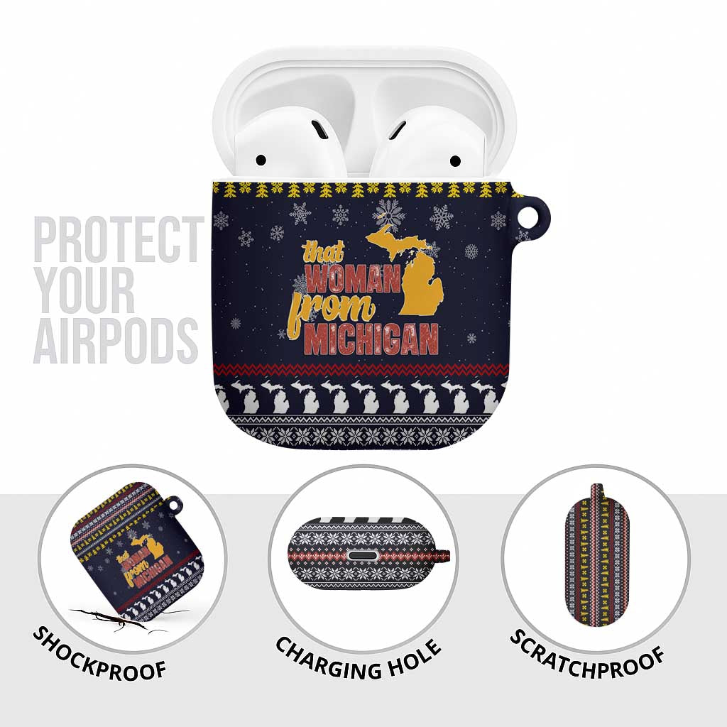 That Woman From Michigan Christmas AirPods Case Xmas Holiday Patterns - Wonder Print Shop