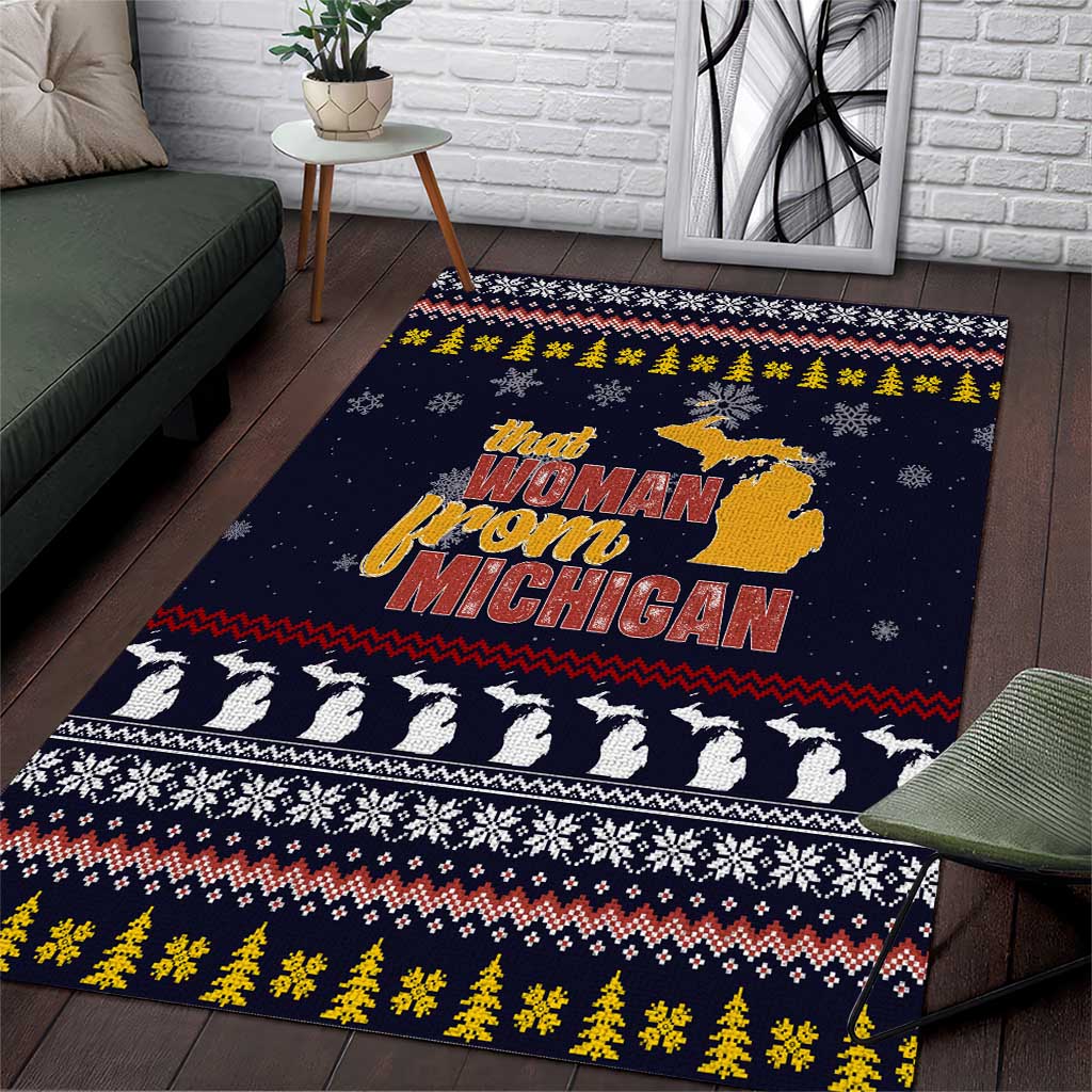 That Woman From Michigan Christmas Area Rug Xmas Holiday Patterns - Wonder Print Shop