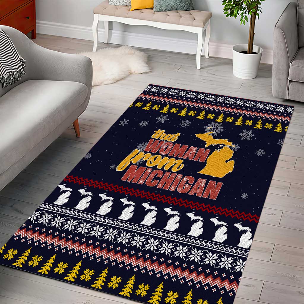 That Woman From Michigan Christmas Area Rug Xmas Holiday Patterns - Wonder Print Shop
