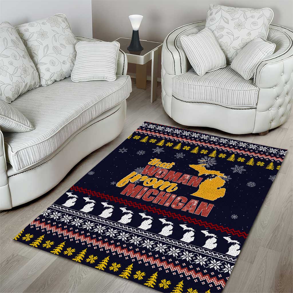 That Woman From Michigan Christmas Area Rug Xmas Holiday Patterns - Wonder Print Shop