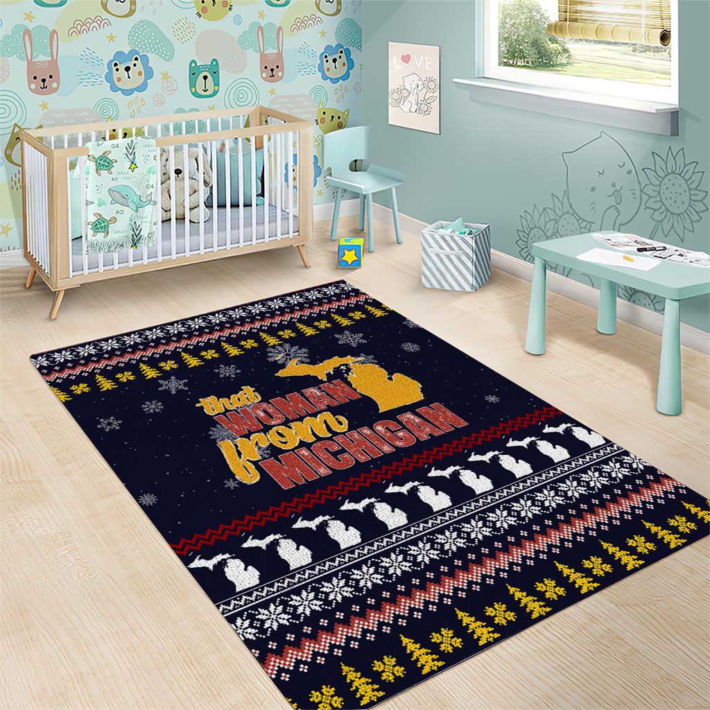 That Woman From Michigan Christmas Area Rug Xmas Holiday Patterns - Wonder Print Shop