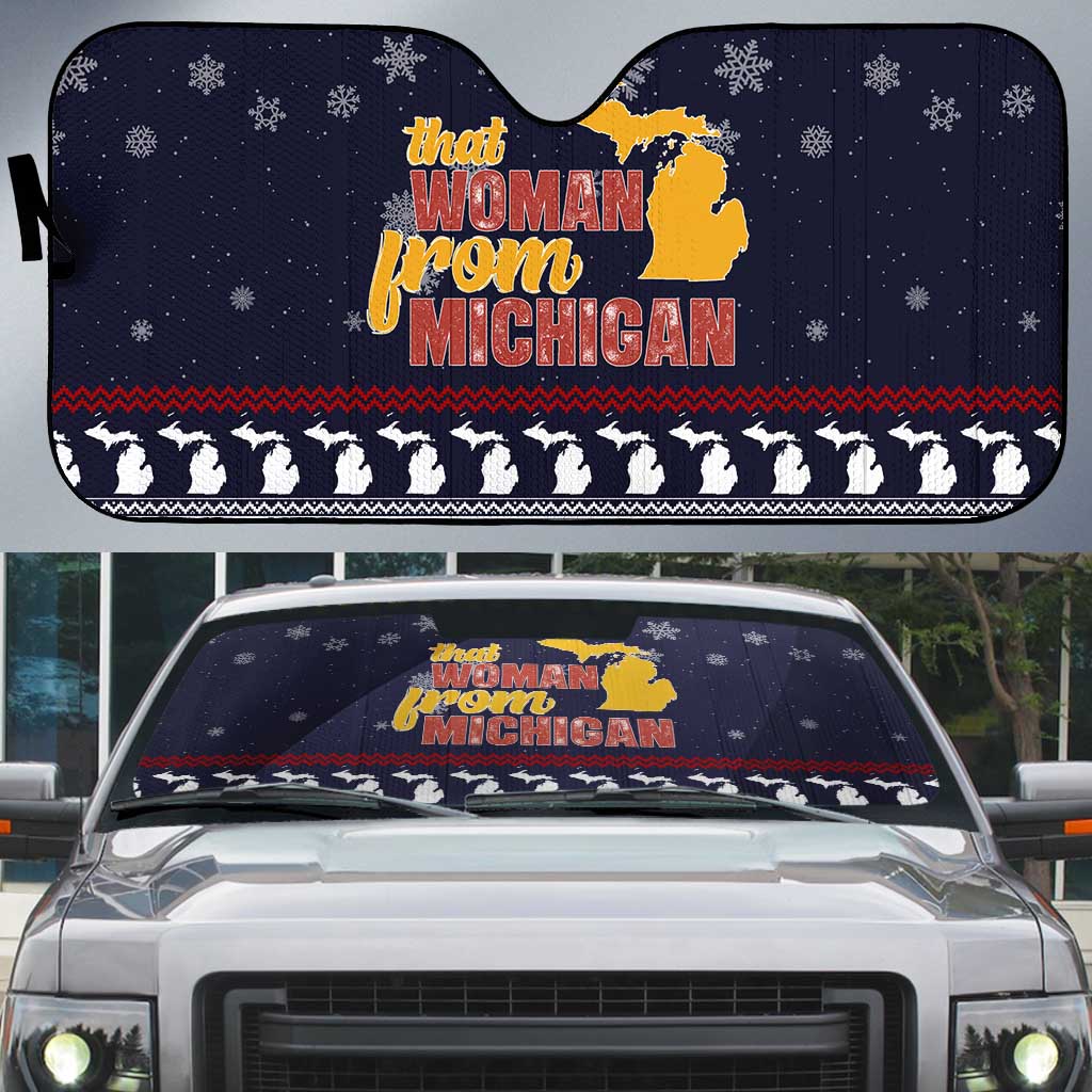 That Woman From Michigan Christmas Auto Sun Shade Xmas Holiday Patterns - Wonder Print Shop