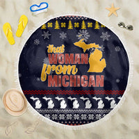That Woman From Michigan Christmas Beach Blanket Xmas Holiday Patterns - Wonder Print Shop