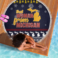 That Woman From Michigan Christmas Beach Blanket Xmas Holiday Patterns - Wonder Print Shop