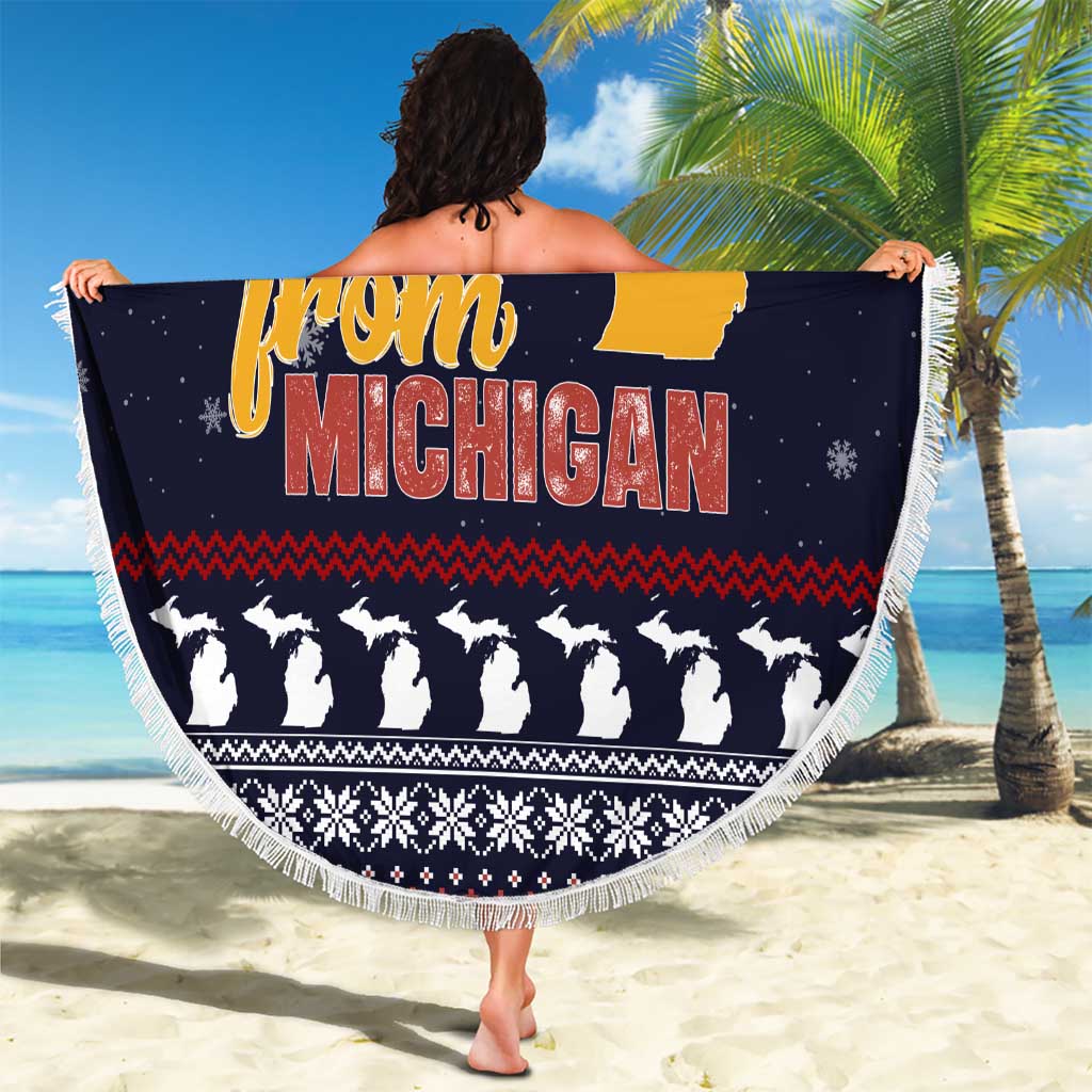 That Woman From Michigan Christmas Beach Blanket Xmas Holiday Patterns - Wonder Print Shop