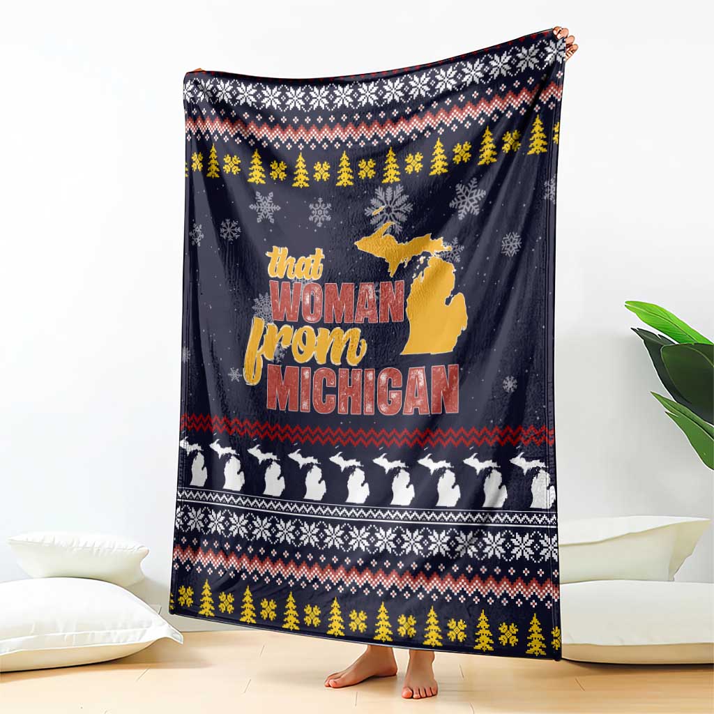 That Woman From Michigan Christmas Blanket Xmas Holiday Patterns - Wonder Print Shop