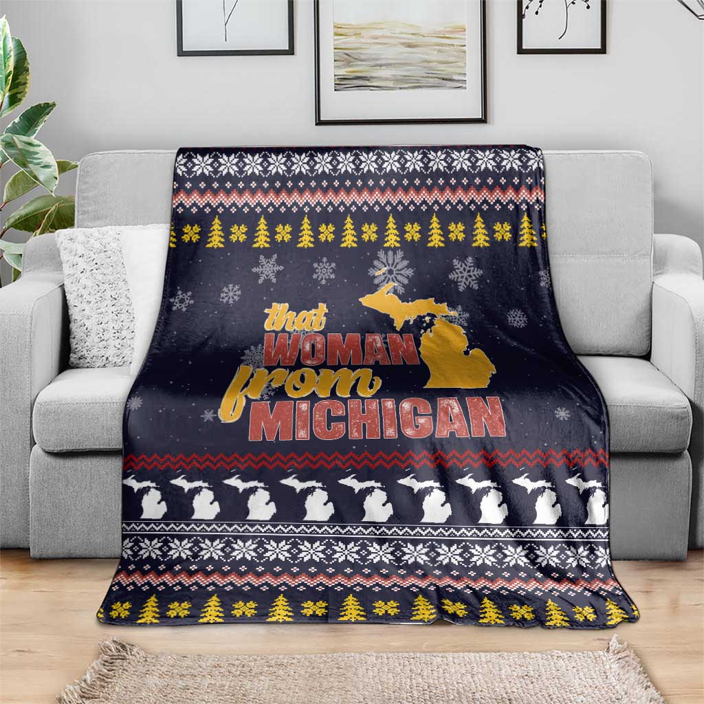 That Woman From Michigan Christmas Blanket Xmas Holiday Patterns - Wonder Print Shop