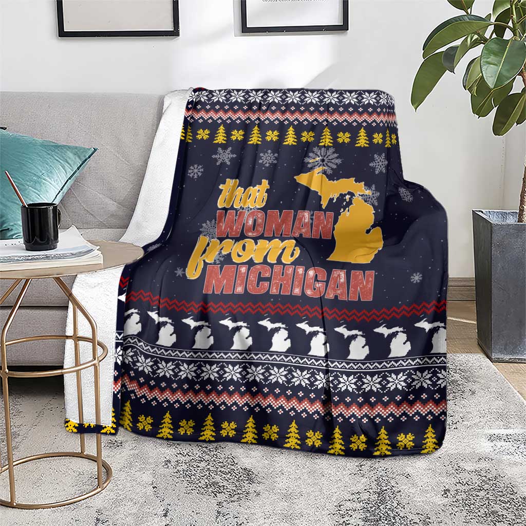 That Woman From Michigan Christmas Blanket Xmas Holiday Patterns - Wonder Print Shop