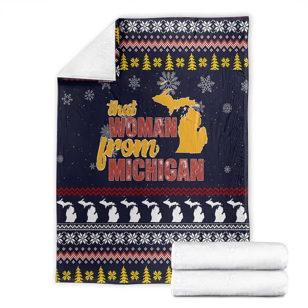 That Woman From Michigan Christmas Blanket Xmas Holiday Patterns - Wonder Print Shop
