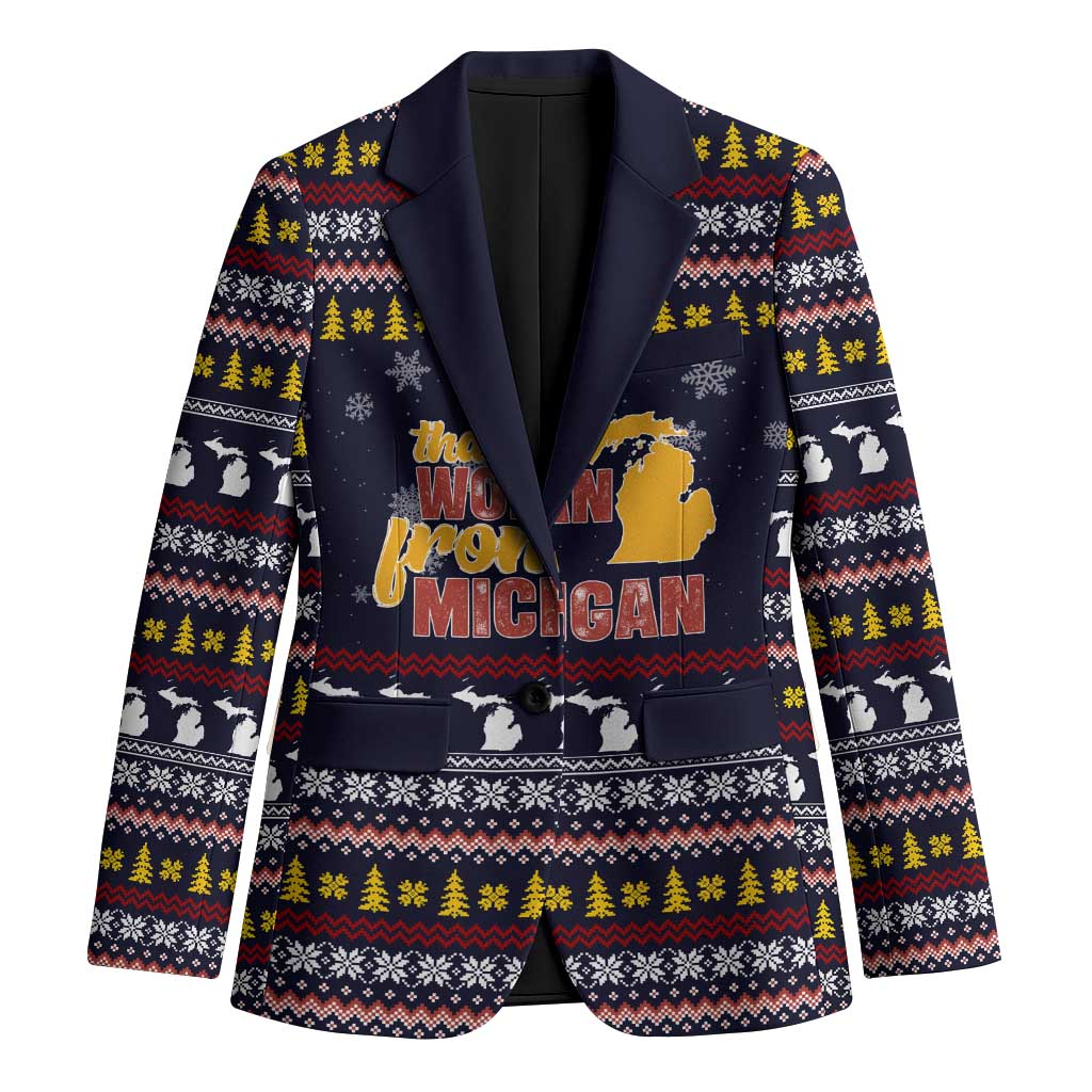 That Woman From Michigan Christmas Blazer Xmas Holiday Patterns - Wonder Print Shop