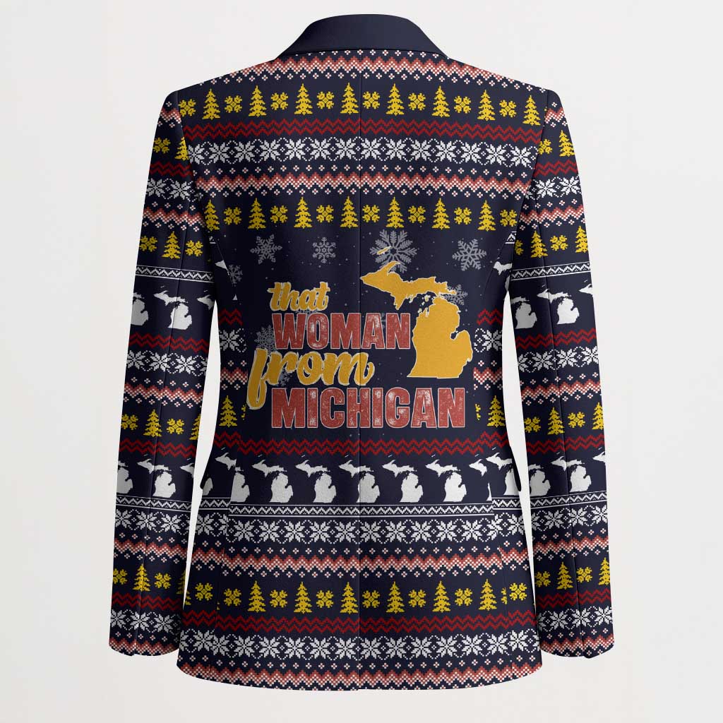 That Woman From Michigan Christmas Blazer Xmas Holiday Patterns - Wonder Print Shop
