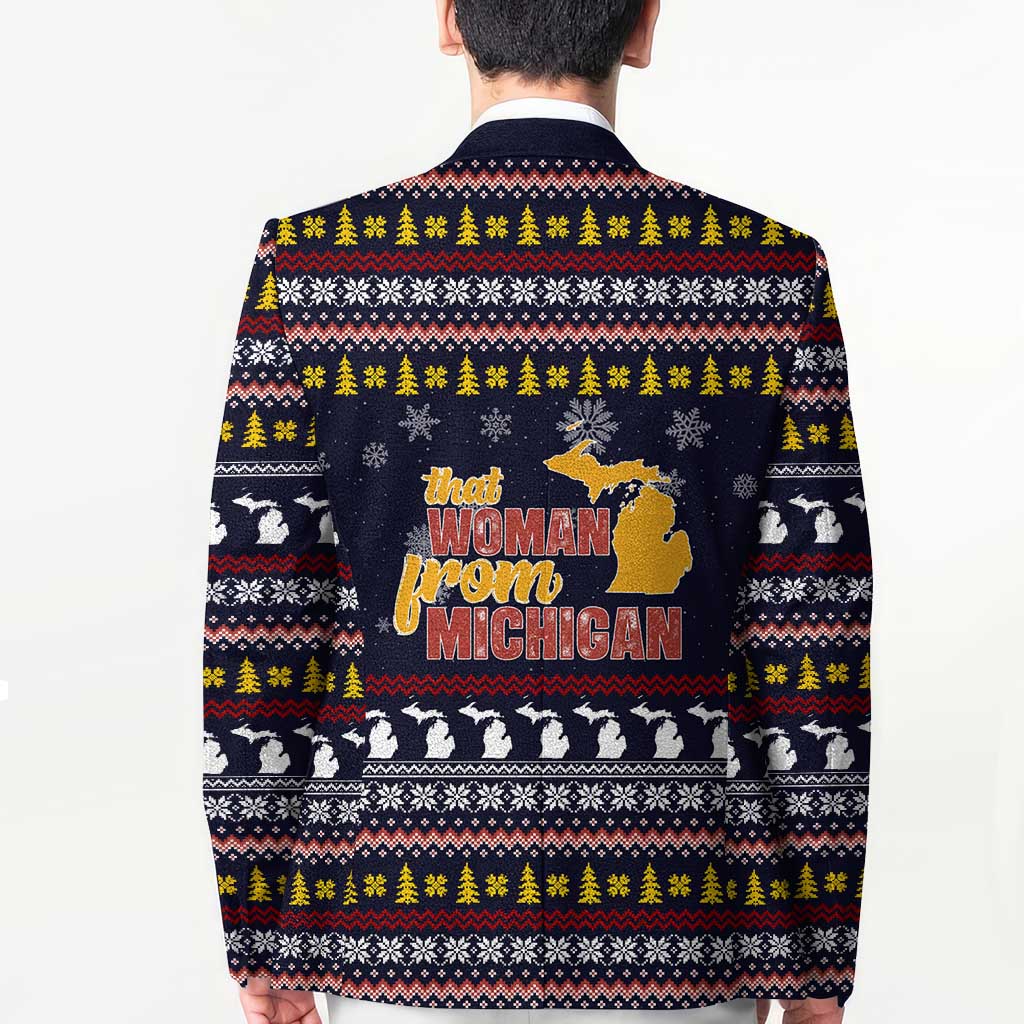 That Woman From Michigan Christmas Blazer Xmas Holiday Patterns - Wonder Print Shop