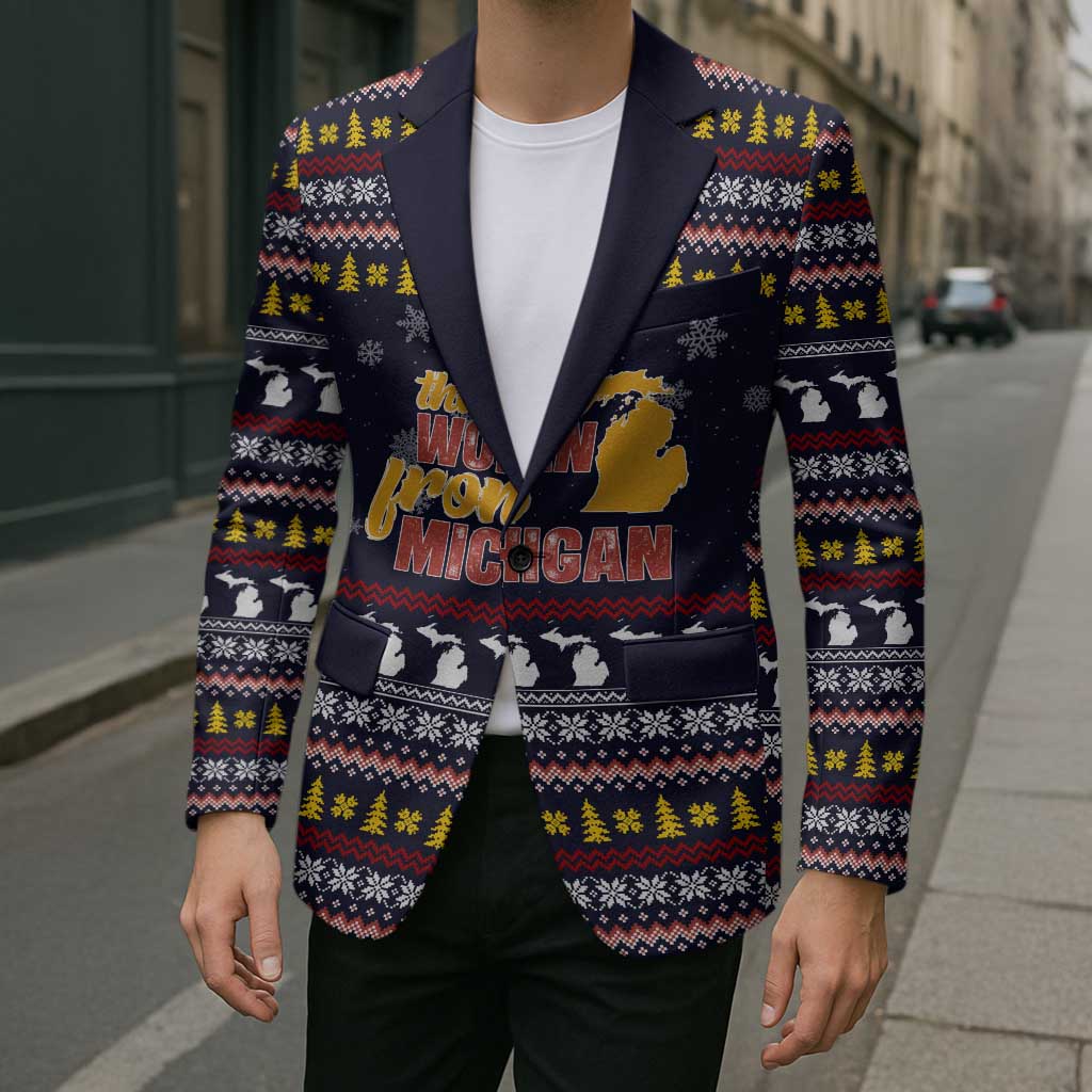 That Woman From Michigan Christmas Blazer Xmas Holiday Patterns - Wonder Print Shop