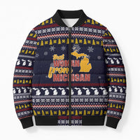 That Woman From Michigan Christmas Bomber Puffer Jacket Xmas Holiday Patterns - Wonder Print Shop