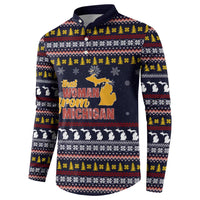 That Woman From Michigan Christmas Button Sweatshirt Xmas Holiday Patterns - Wonder Print Shop