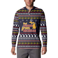 That Woman From Michigan Christmas Button Sweatshirt Xmas Holiday Patterns - Wonder Print Shop