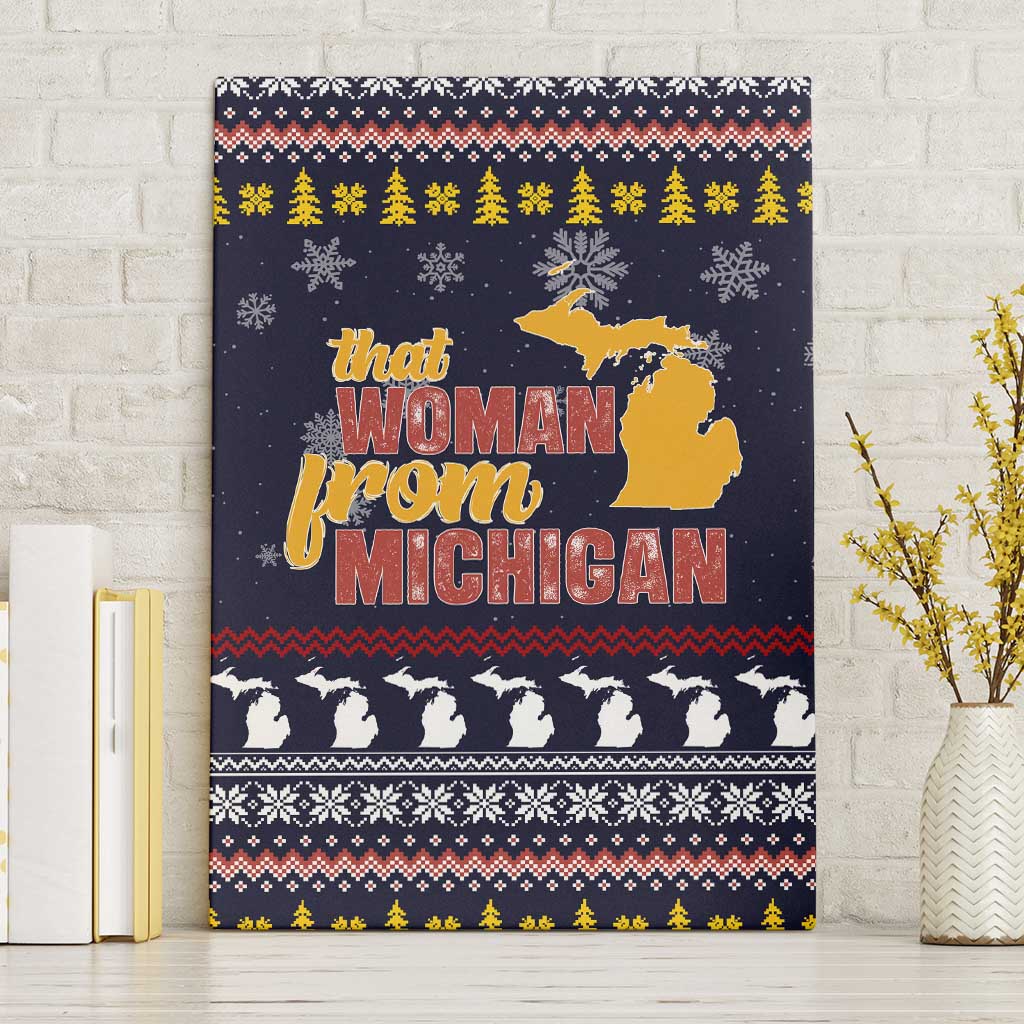 That Woman From Michigan Christmas Canvas Wall Art Xmas Holiday Patterns - Wonder Print Shop