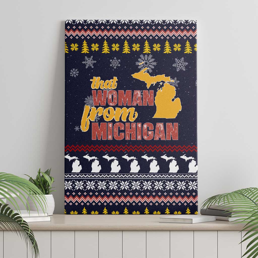 That Woman From Michigan Christmas Canvas Wall Art Xmas Holiday Patterns - Wonder Print Shop