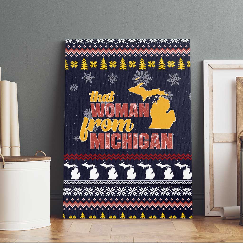 That Woman From Michigan Christmas Canvas Wall Art Xmas Holiday Patterns - Wonder Print Shop