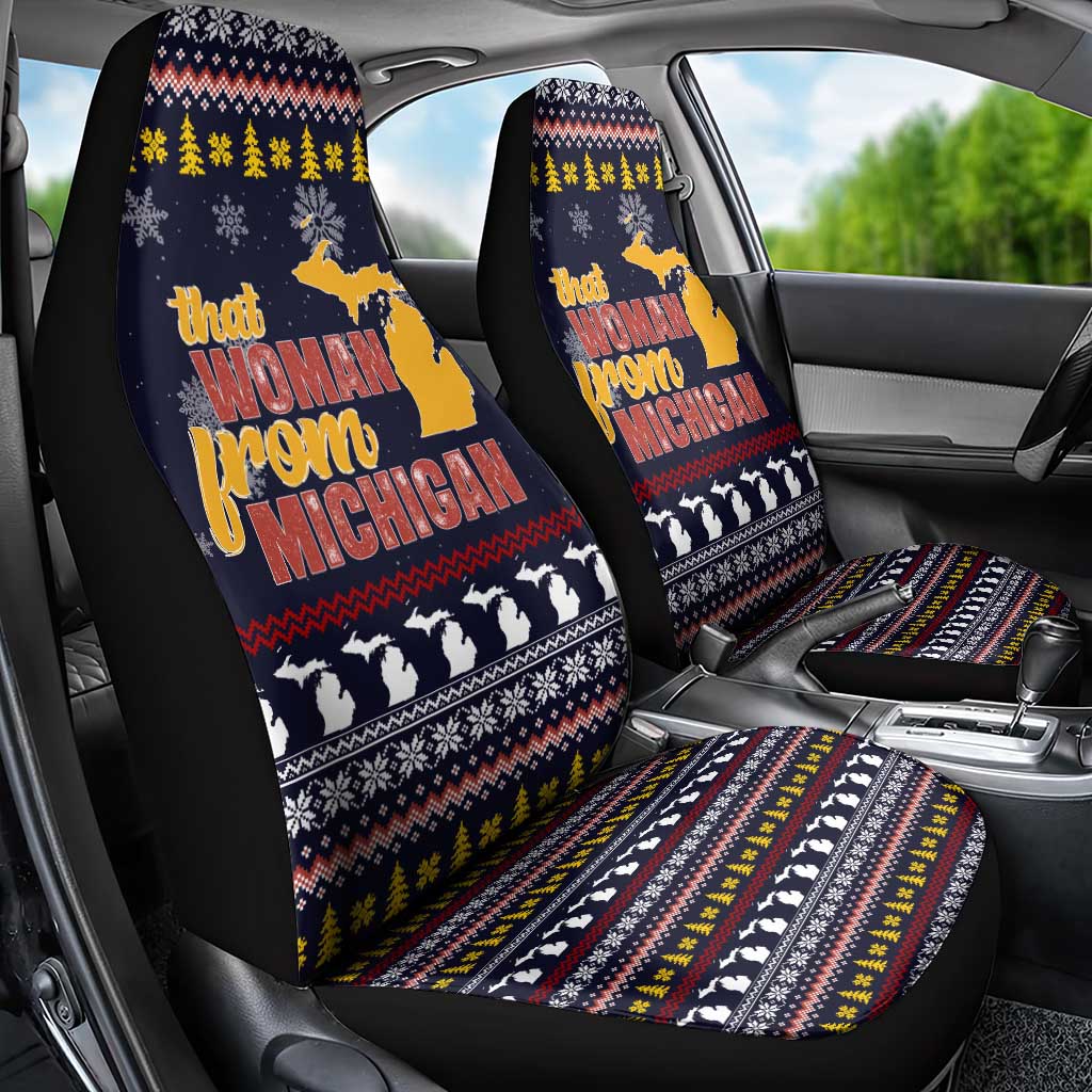 That Woman From Michigan Christmas Car Seat Cover Xmas Holiday Patterns - Wonder Print Shop