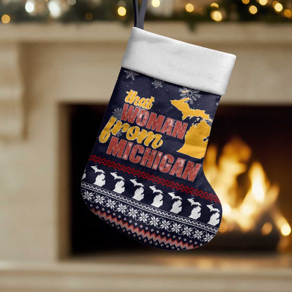 That Woman From Michigan Christmas Stocking Xmas Holiday Patterns - Wonder Print Shop