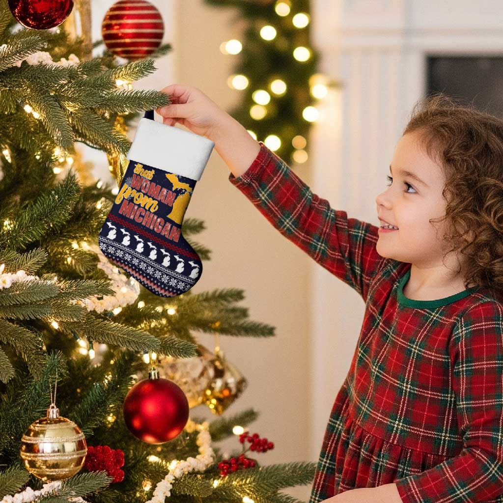 That Woman From Michigan Christmas Stocking Xmas Holiday Patterns - Wonder Print Shop