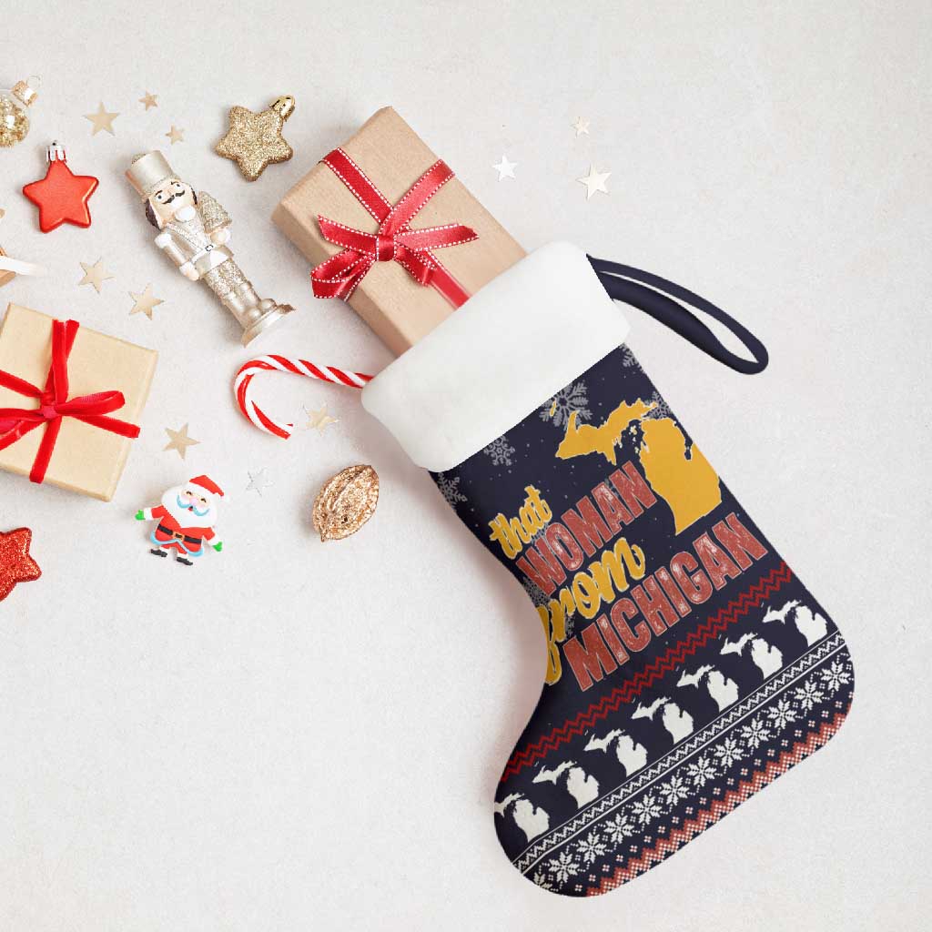 That Woman From Michigan Christmas Stocking Xmas Holiday Patterns - Wonder Print Shop