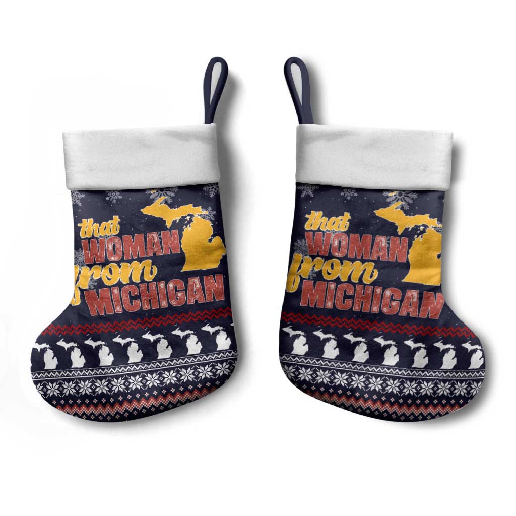 That Woman From Michigan Christmas Stocking Xmas Holiday Patterns - Wonder Print Shop
