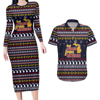 That Woman From Michigan Christmas Couples Matching Long Sleeve Bodycon Dress and Hawaiian Shirt Xmas Holiday Patterns - Wonder Print Shop