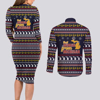 That Woman From Michigan Christmas Couples Matching Long Sleeve Bodycon Dress and Long Sleeve Button Shirt Xmas Holiday Patterns - Wonder Print Shop