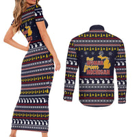 That Woman From Michigan Christmas Couples Matching Short Sleeve Bodycon Dress and Long Sleeve Button Shirt Xmas Holiday Patterns - Wonder Print Shop