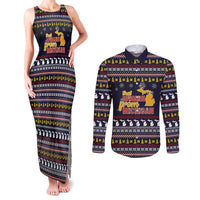 That Woman From Michigan Christmas Couples Matching Tank Maxi Dress and Long Sleeve Button Shirt Xmas Holiday Patterns - Wonder Print Shop