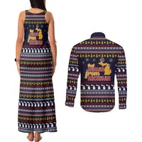 That Woman From Michigan Christmas Couples Matching Tank Maxi Dress and Long Sleeve Button Shirt Xmas Holiday Patterns - Wonder Print Shop