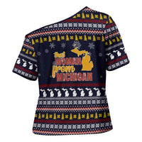 That Woman From Michigan Christmas Cross Shoulder Shirt Xmas Holiday Patterns - Wonder Print Shop