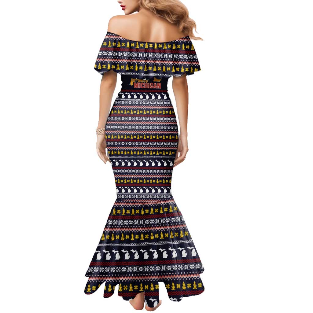 That Woman From Michigan Christmas Family Matching Mermaid Dress and Hawaiian Shirt Xmas Holiday Patterns - Wonder Print Shop