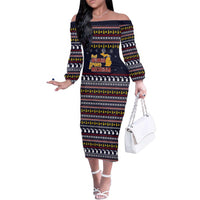 That Woman From Michigan Christmas Family Matching Off The Shoulder Long Sleeve Dress and Hawaiian Shirt Xmas Holiday Patterns - Wonder Print Shop
